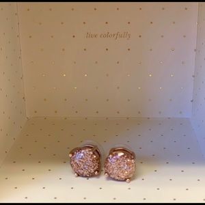 Kate Spade Rose Gold Glitter Gumdrop Studs